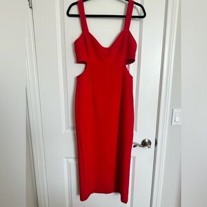 Zara red cut out dress